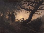 Man and Woman contemplating the Moon Caspar David Friedrich